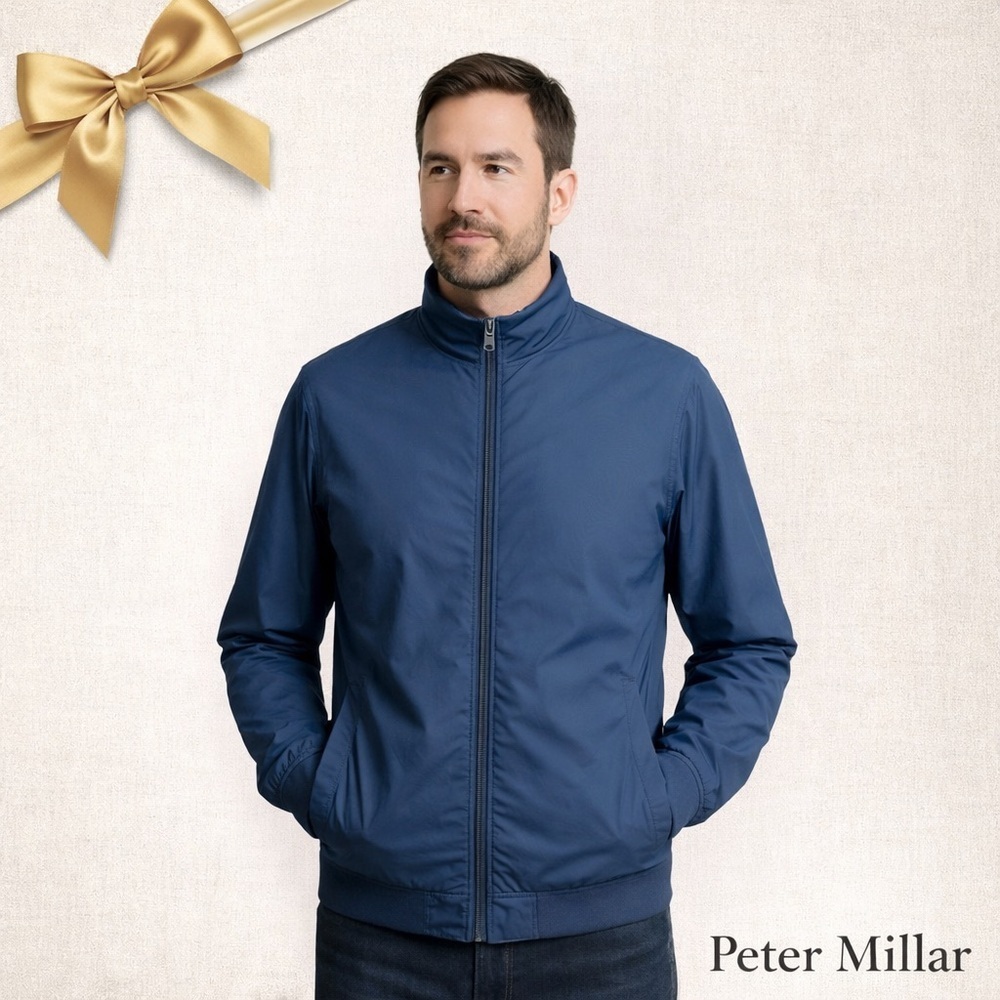 Peter Millar Mens Golf Jacket XL Midnight Blue Water Resistant